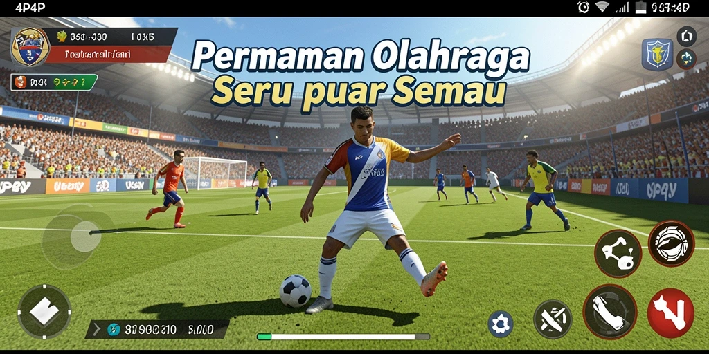 Tampilan gameplay seru dari 4P4P dengan aksi sports menegangkan.
