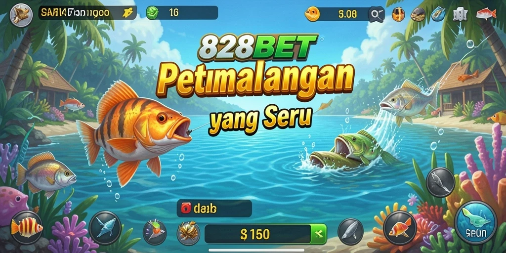 Tangkapan besar dalam gameplay Fishing 828BET.