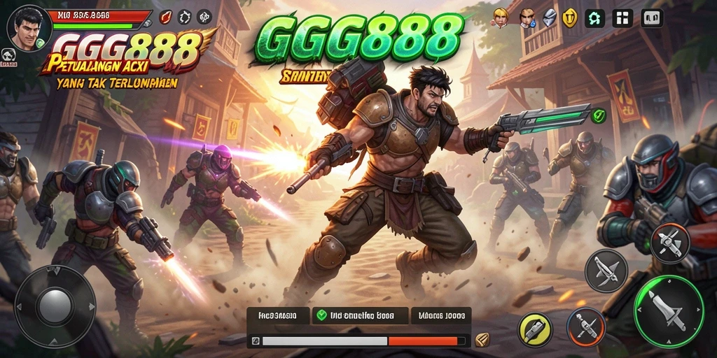 Tangkapan layar gameplay GGG888 menampilkan aksi mendebarkan di setiap level.