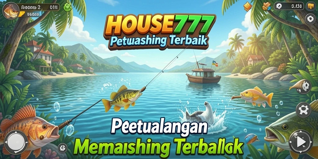 Tampilan seru dari gameplay HOUSE777 ketika menangkap ikan besar.