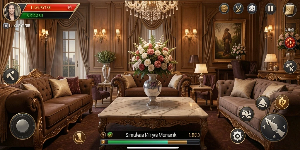 Tampilan gameplay menarik dari LUXURY138 yang menampilkan kehidupan mewah.