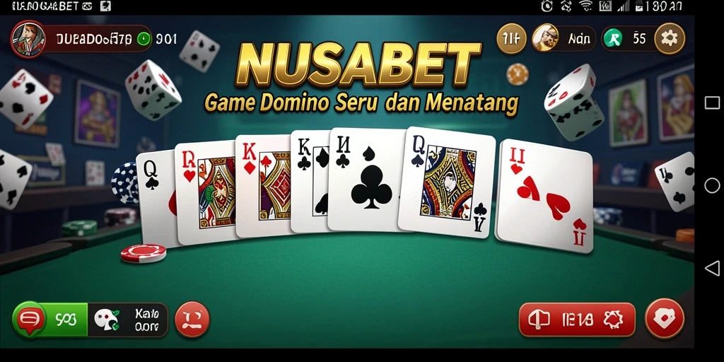 Screenshot main NUSABET memperlihatkan gameplay seru Domino.