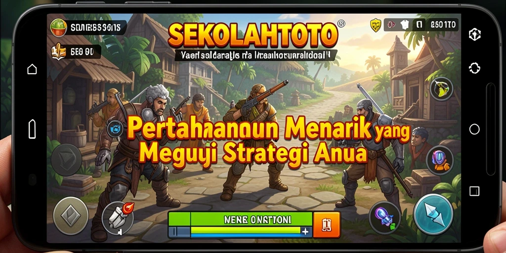 Tampilan gameplay <strong>SEKOLAHTOTO</strong> yang mendebarkan dalam pertarungan Tower Defense.