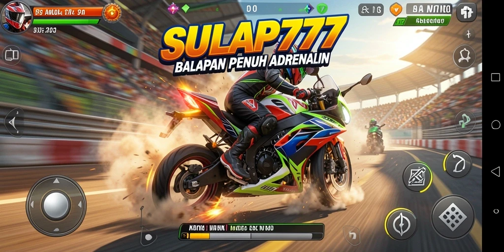 Gameplay balapan motor yang mendebarkan di SULAP777.