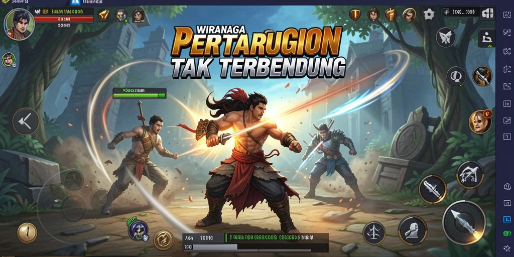 Tampilan menarik dari gameplay WIRANAGA yang seru dan kompetitif.