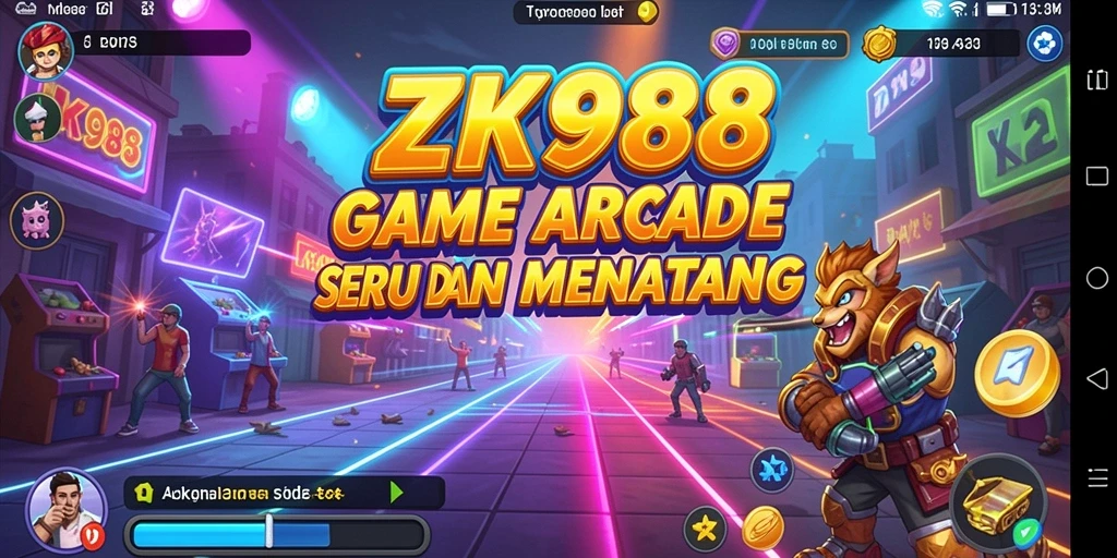 Screenshot ZK988 menampilkan aksi seru dalam permainan Arcade.